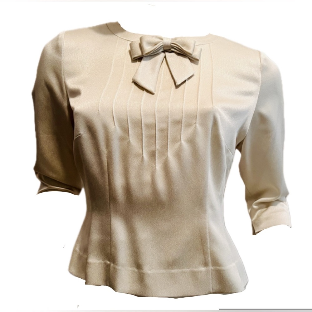 Satin Silky Bow Blouse